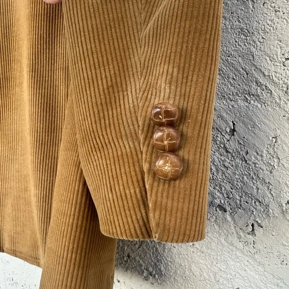 Vintage Farah Western Corduroy Sport Coat with Elbow Patches Camel Blazer, 42